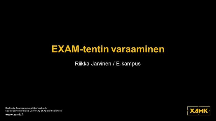 EXAM-tentin varaaminen